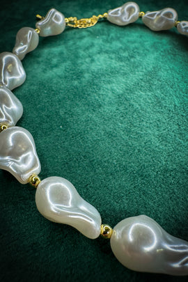 Ατσάλινo κολιέ Big Pearls