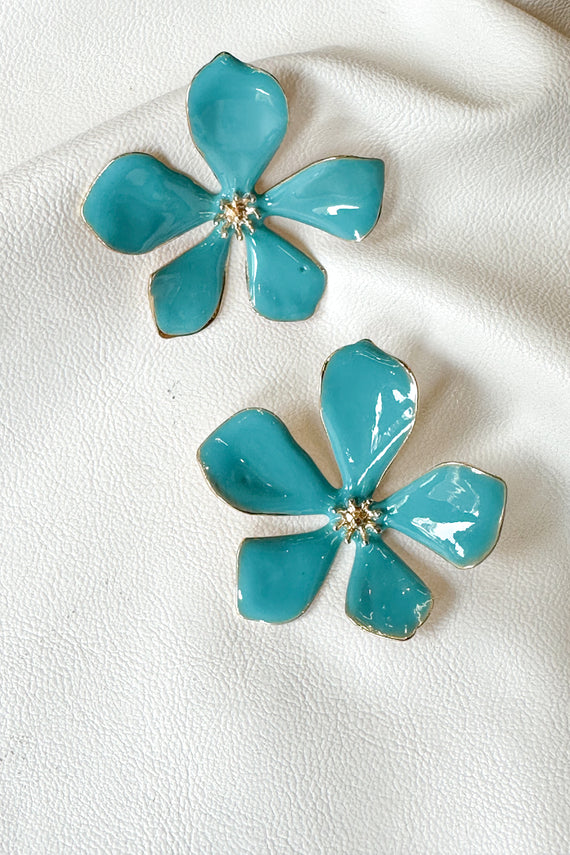 Aτσάλινα σκουλαρίκια Colored Flowers