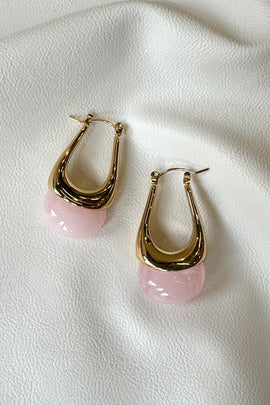 Aτσάλινα σκουλαρίκια Colored Oval Hoops