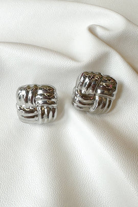 Aτσάλινα σκουλαρίκια Silver Squares
