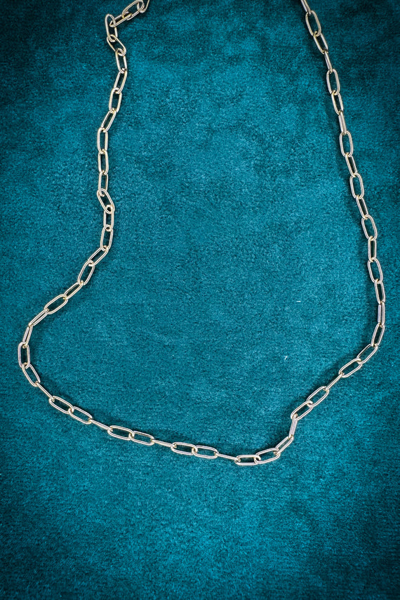 Ατσάλινo χρυσό κολιέ αλυσίδα 4,5mm