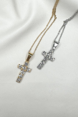 Ατσάλινο κολιέ Diamond Cross Bliss