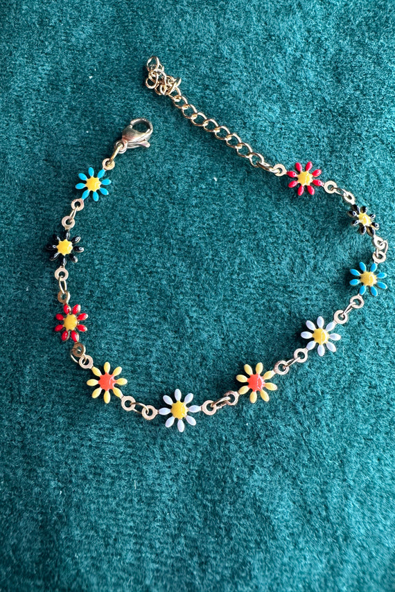 Ατσάλινο ασημί βραχιόλι Daisy Silver