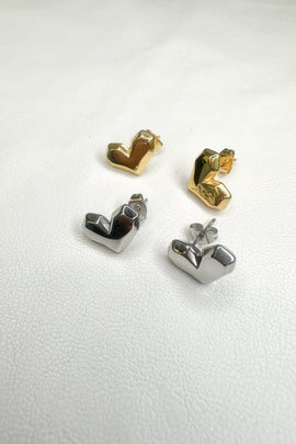 Ατσάλινα σκουλαρίκια Triangle Hearts