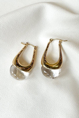 Aτσάλινα σκουλαρίκια Colored Oval Hoops