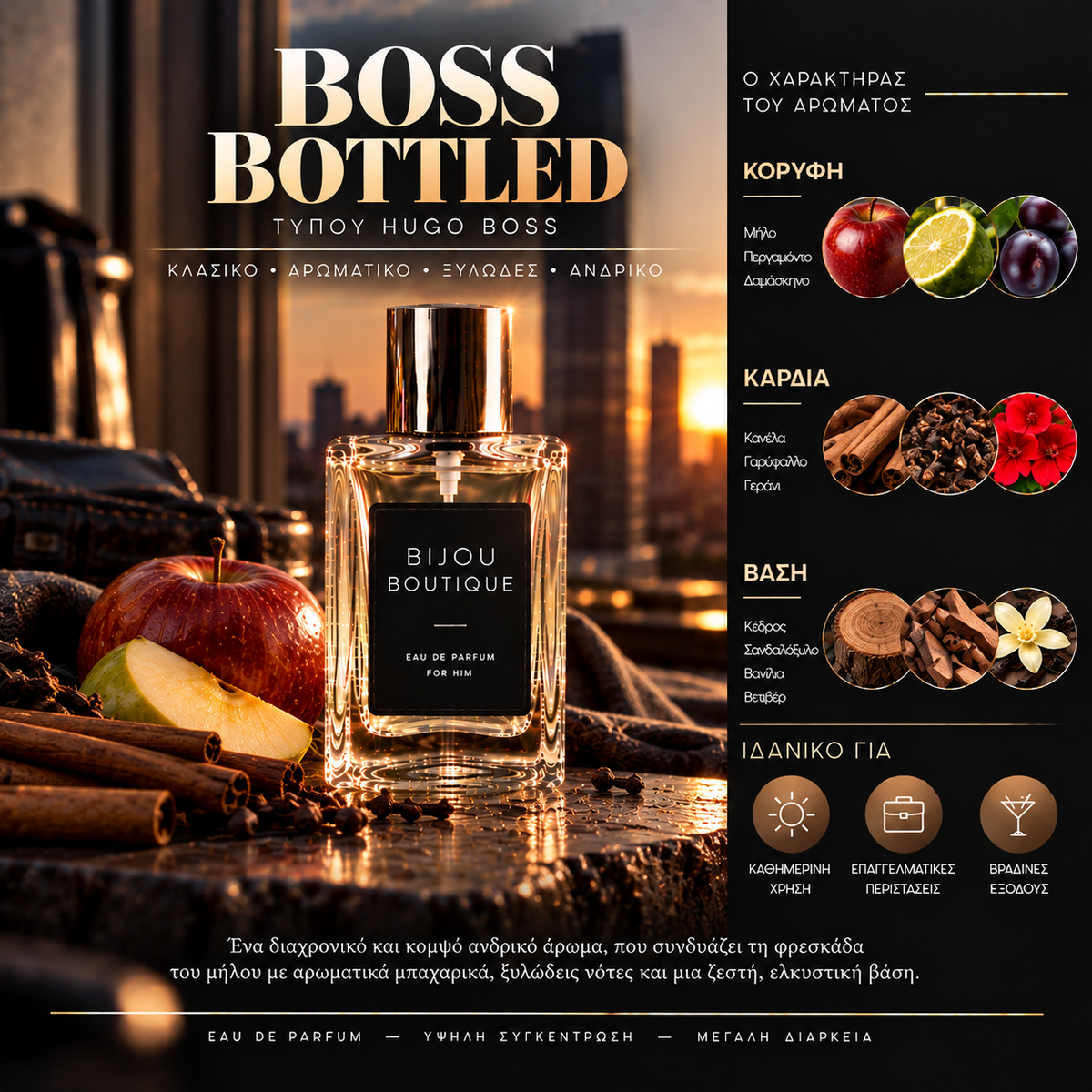 Τύπου Boss Bottled for Men - Hugo Boss (χυμα αρωμα)