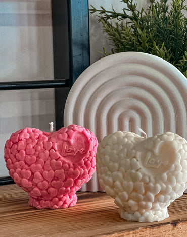 Αρωματικό κερί σόγιας "Heart 3D" – Με άρωμα βανίλιας