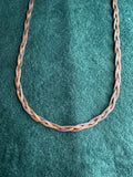 Ατσάλινo κολιέ πλεξούδα με αλυσίδες snake