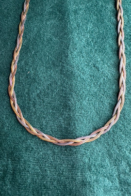 Ατσάλινo κολιέ πλεξούδα με αλυσίδες snake