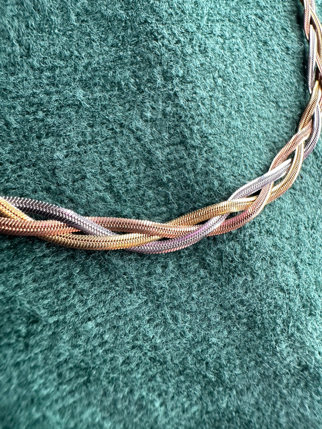Ατσάλινo κολιέ πλεξούδα με αλυσίδες snake