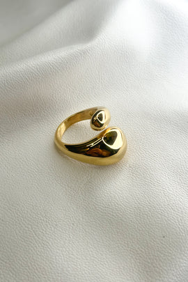 Ατσάλινο δαχτυλίδι Double Bold One size Gold