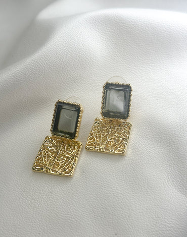 Σκουλαρίκια Green Crystal Square