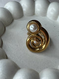 Ατσάλινο δαχτυλίδι Χρυσό Pearl Snail one size