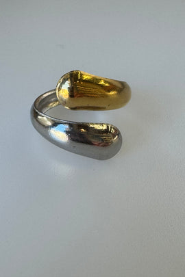 Ατσάλινο δαχτυλίδι δίχρωμο Double Bold one size