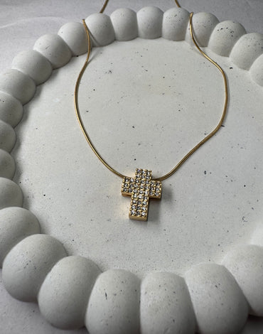 Ατσάλινος Σταυρός φαρδύς με κρυσταλλάκια