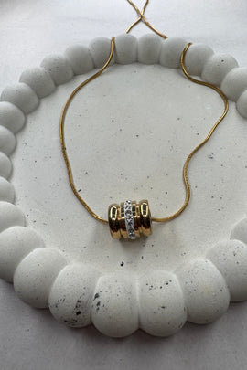 Ατσάλινο κολιέ χρυσό τύπου Cartier