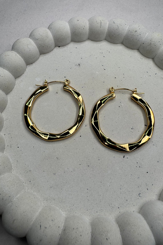 Ατσάλινα σκουλαρίκια κρίκοι χρυσά Lolita