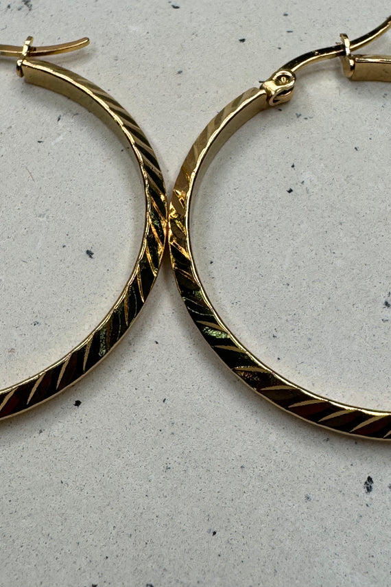 Ατσάλινα σκουλαρίκια κρίκοι χρυσοί Alice