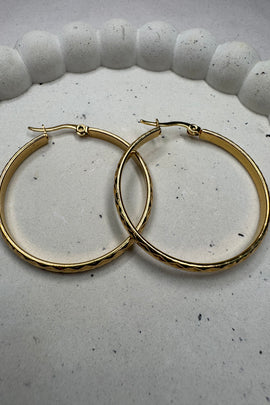 Ατσάλινα σκουλαρίκια κρίκοι χρυσοί Velma