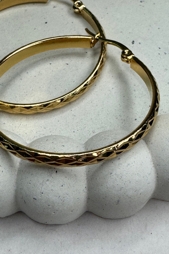 Ατσάλινα σκουλαρίκια κρίκοι χρυσοί Velma