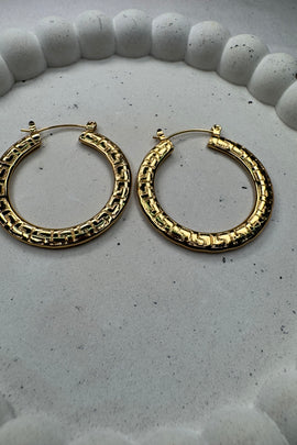 Ατσάλινα σκουλαρίκια κρίκοι χρυσά Sally