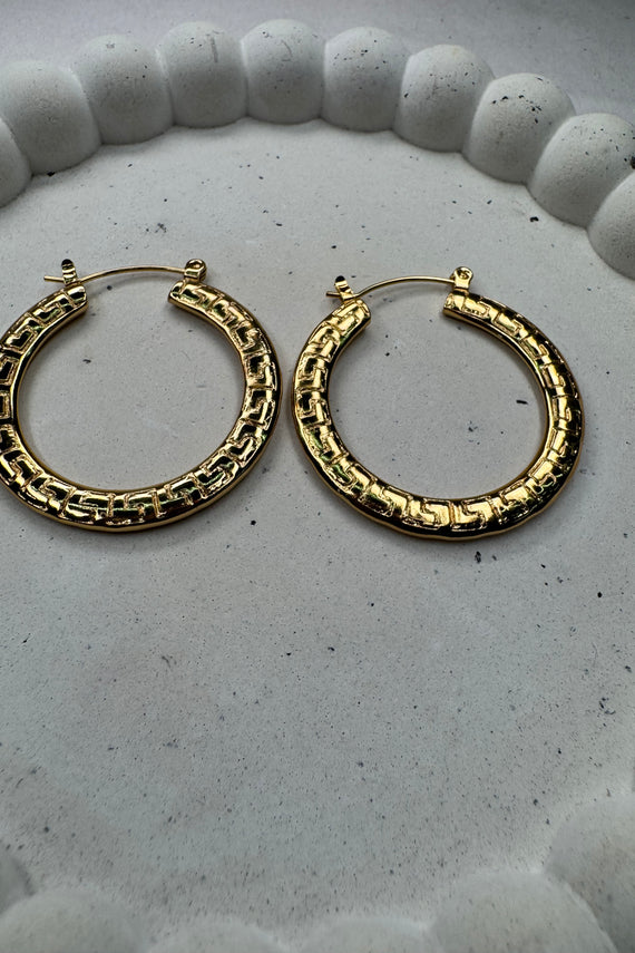 Ατσάλινα σκουλαρίκια κρίκοι χρυσά Sally