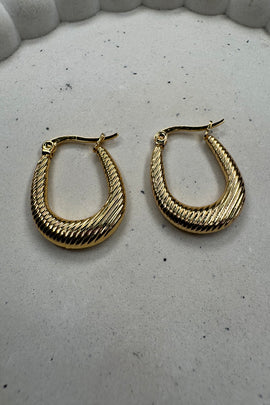 Ατσάλινα σκουλαρίκια κρίκοι χρυσοί Jane