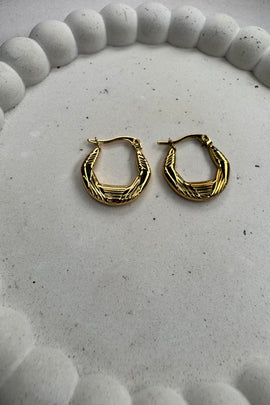 Ατσάλινα σκουλαρίκια κρίκοι χρυσοί Naomi