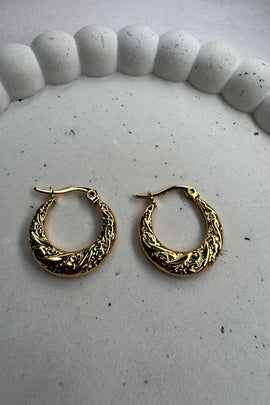 Ατσάλινα σκουλαρίκια κρίκοι χρυσοί Snow