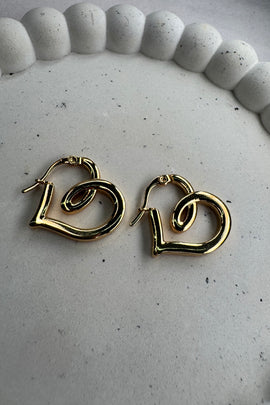 Ατσάλινα σκουλαρίκια κρίκοι χρυσοί Hearty