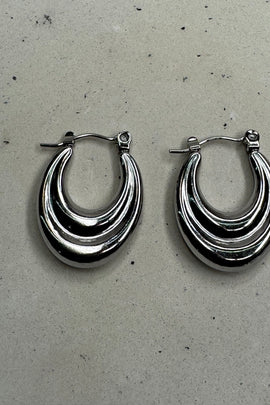 Ατσάλινα σκουλαρίκια κρίκοι ασημί Blanca