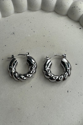 Ατσάλινα σκουλαρίκια κρίκοι ασημί Minnie