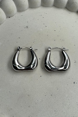 Ατσάλινα σκουλαρίκια κρίκοι ασημί Sofie
