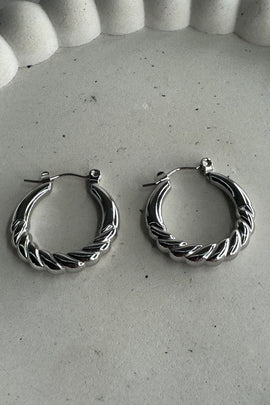 Ατσάλινα σκουλαρίκια κρίκοι ασημί Golden