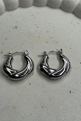 Ατσάλινα σκουλαρίκια κρίκοι ασημί Ciara