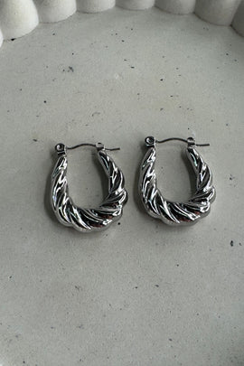 Ατσάλινα σκουλαρίκια κρίκοι ασημί Jucy