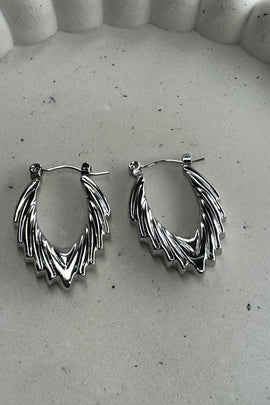 Ατσάλινα σκουλαρίκια κρίκοι ασημί Lora