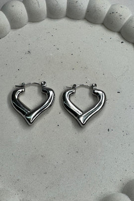 Ατσάλινα σκουλαρίκια κρίκοι ασημί Bianca