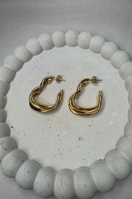 Ατσάλινα σκουλαρίκια κρίκοι καρδιές τριπλοί