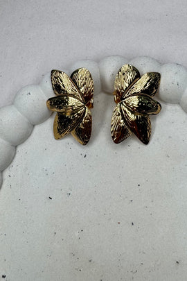 Ατσάλινα σκουλαρίκια καρφωτά χρυσά Suzie