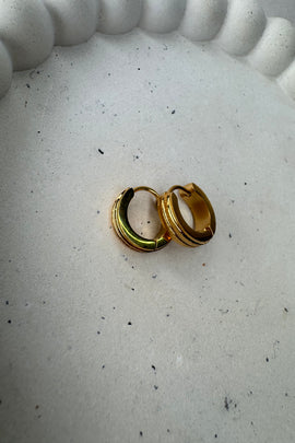 Ατσάλινα σκουλαρίκια κρίκοι με γραμμές