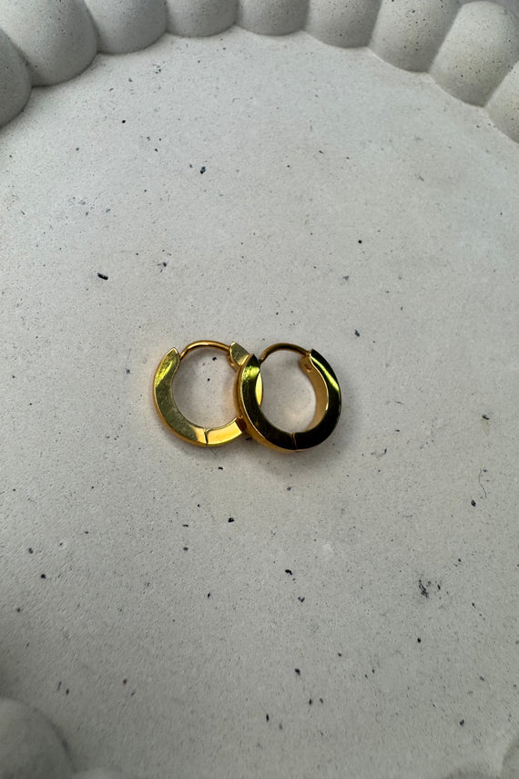 Aτσάλινα σκουλαρίκια κρίκοι χρυσοί Basic 1,3εκ