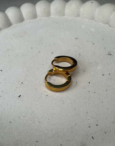 Aτσάλινα σκουλαρίκια κρίκοι χρυσοί Basic 1,3εκ