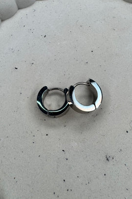 Aτσάλινα σκουλαρίκια κρίκοι ασημί Basic 1,3εκ