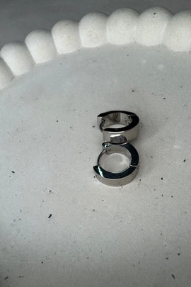 Aτσάλινα σκουλαρίκια κρίκοι ασημί Basic 1,3εκ