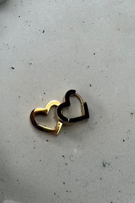 Ατσάλινα σκουλαρίκια κρίκοι καρδιές Basic 1,4*1,3εκ