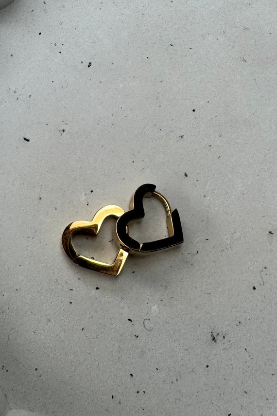 Ατσάλινα σκουλαρίκια κρίκοι καρδιές Basic 1,4*1,3εκ