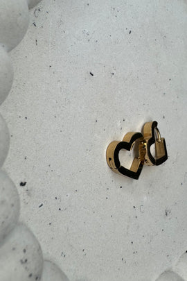 Ατσάλινα σκουλαρίκια κρίκοι καρδιές Basic 1,4*1,3εκ
