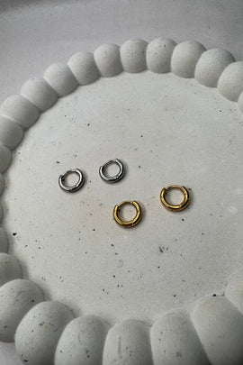 Ατσάλινα σκουλαρίκια κρίκοι Basic 1εκ