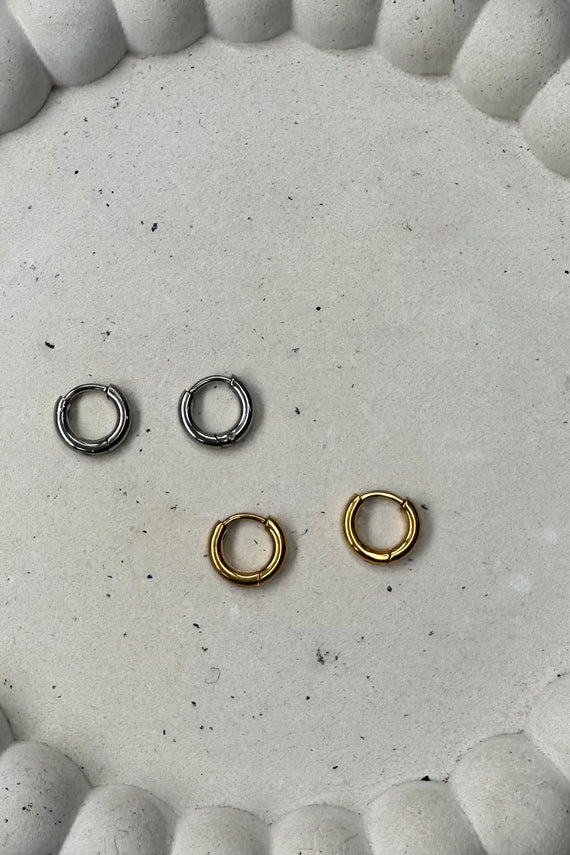 Ατσάλινα σκουλαρίκια κρίκοι Basic 1εκ